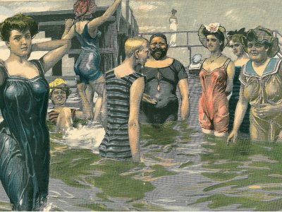 So sah Ernst Heilemann das Badeleben im Familienbad. 