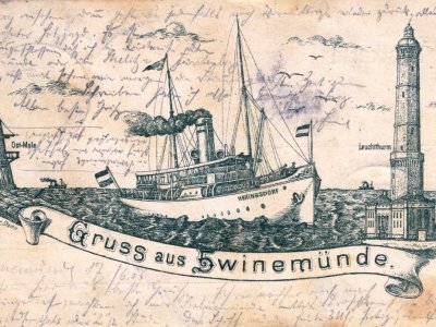 Dampfer Heringsdorf vor Swinemünde