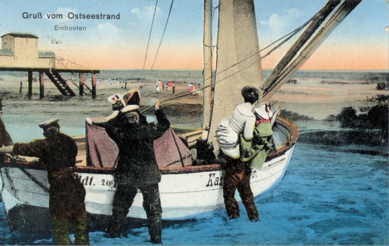 Bevor es Seebrücken gab, mussten die Herrschaften aus- und eingebootet werden.