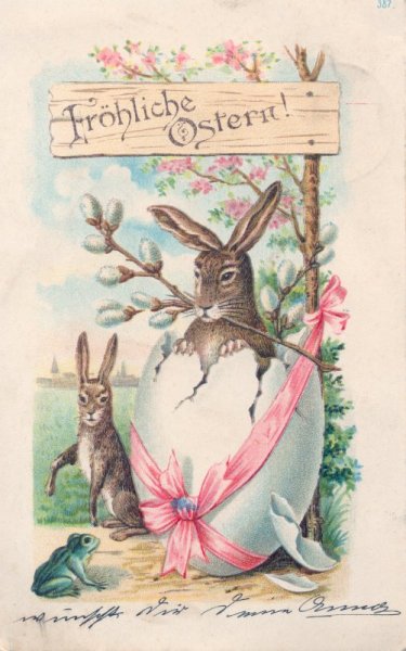 Osterhase im Osterei