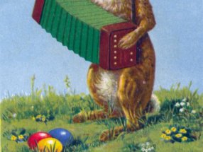 Osterhase mit Ziehharmonika