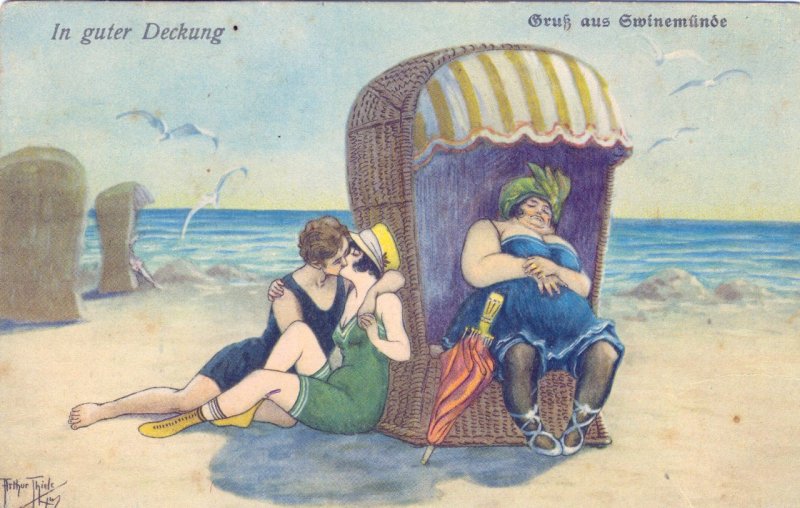 Die unterschiedliche Wirkung der Hitze treffend gezeichnet von Arthur Thiele.