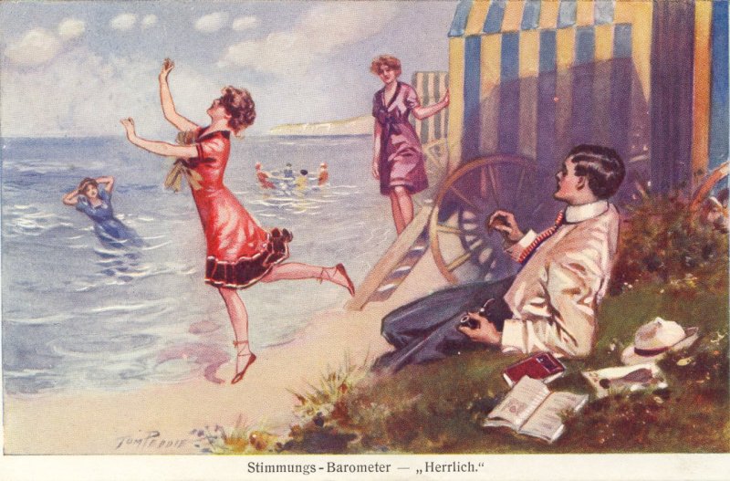 Die jungen Damen heben das Stimmungsbarometer.