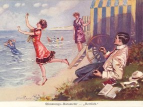 Die jungen Damen heben das Stimmungsbarometer.